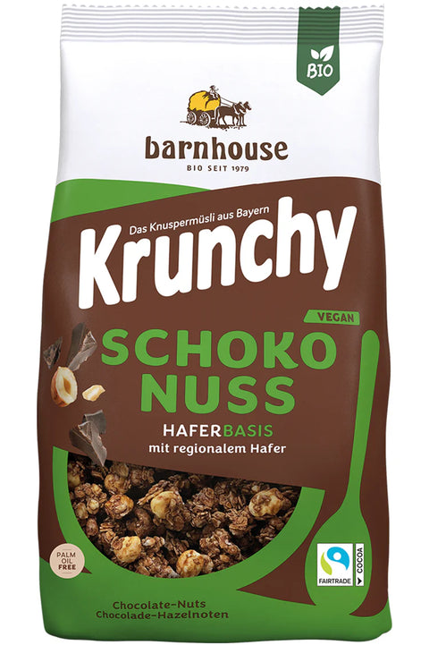 Krunchy chocolate avellanas 375g bio barnhouse
