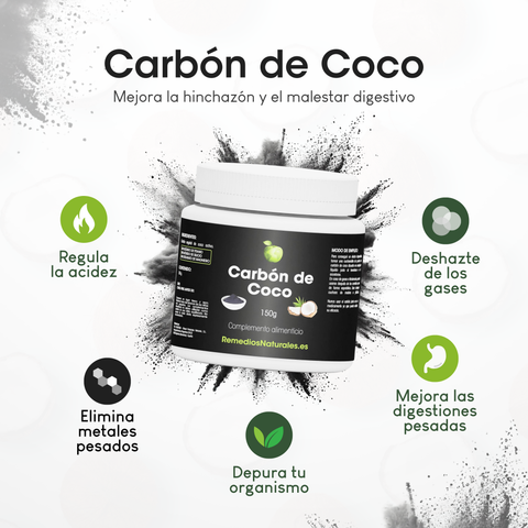 Carbón Vegetal de Coco - Polvo 150 gr.