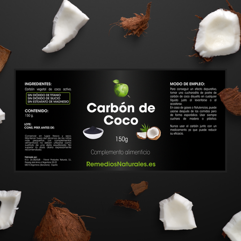 Carbón Vegetal de Coco - Polvo 150 gr.